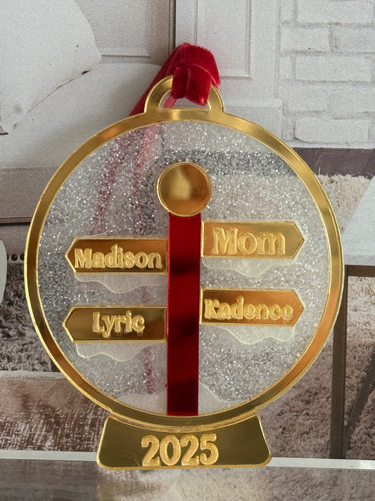 Family Snow Globe Ornament